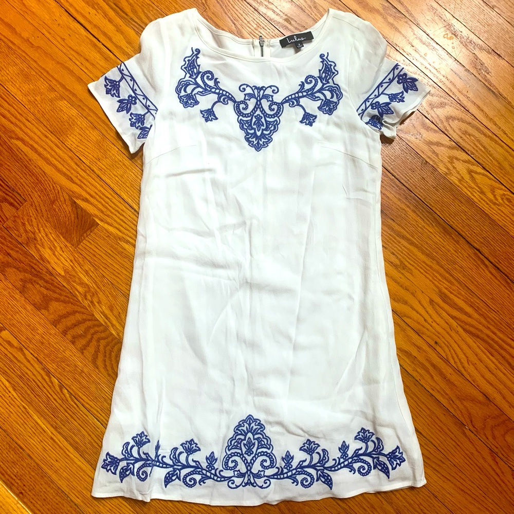 Lulus white embroidered dress